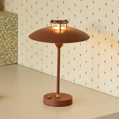MINI STEPP 1-2-3 akkukäyttöinen pöytälamppu, punaruskea, IP44 Halo Design - Olohuone - Metalli - Yksilamppuinen