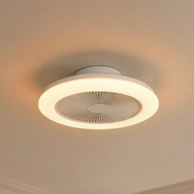 Vedin LED-kattotuuletin, halkaisija 45 cm, RGBW, himmennettävä, valkoinen, DC - Lindby - Olohuone - Moderni - Muovi - Pyöreä