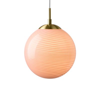 CANDY BALL –riippuvalo, vaaleanpunainen/antiikkimessinki, halkaisija 20 cm – Halo Design - Olohuone - Lasi - Yksilamppuinen