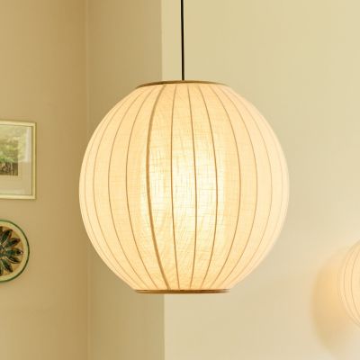BALLON-riippuvalaisin, kermanvärinen, halkaisija 70 cm, pellava, E27 Halo Design - Olohuone - Kangas / tekstiili - Yksilamppuinen