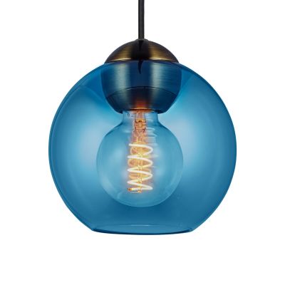 BUBBLES-riippuvalo, sininen, halkaisija 18 cm, lasi, E27 Halo Design - Olohuone - Yksilamppuinen