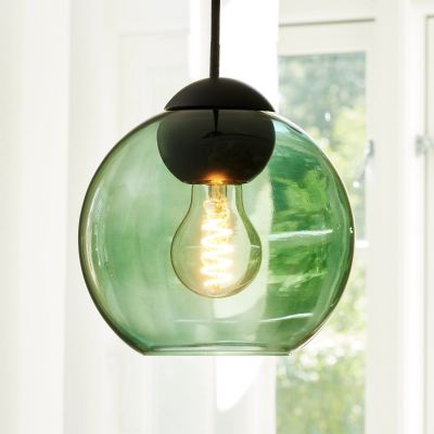 BUBBLES-riippuvalo, vihreä, halkaisija 18 cm, lasi, E27 Halo Design - Olohuone - Yksilamppuinen
