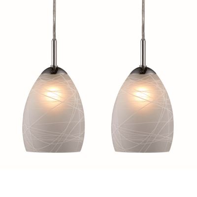 WINNER-riippuvalo, himmeä lasi, halkaisija 12 cm, 2-lamppuinen – Halo Design - Olohuone - Monilamppuinen