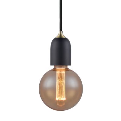 CLASSIC-riippuvalo, musta/messinki, Ø 5 cm, E27 Halo Design - Alumiini - Yksilamppuinen