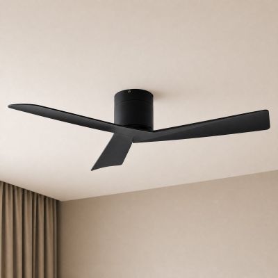 Ventoro-kattotuuletin, musta, metallia, halkaisija 132 cm – Lucande - Olohuone - Moderni