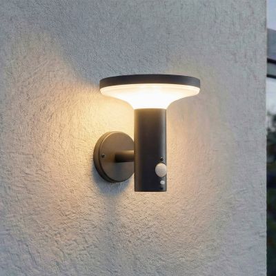 Kalen LED-aurinkokäyttöinen seinävalaisin, musta, metalli, 17 cm, PRIOS - Moderni - Yksilamppuinen
