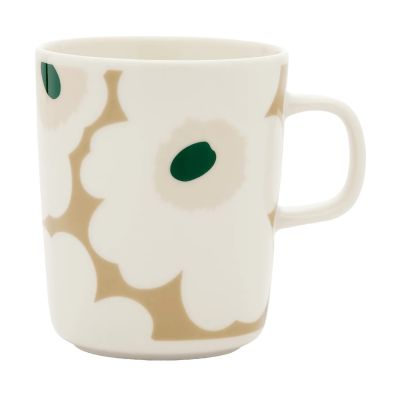 Marimekko Unikko muki 25 cl White-beige-light sand-dark green