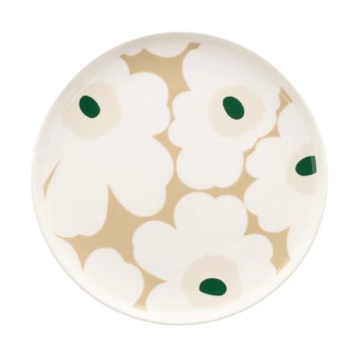 Marimekko Unikko lautanen Ø 20 cm White-beige-light sand-dark green