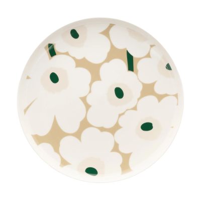 Marimekko Unikko lautanen Ø 25 cm White-beige-light sand-dark green
