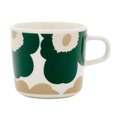 Marimekko Unikko kahvikuppi 20 cl White-dark green-beige-light sand