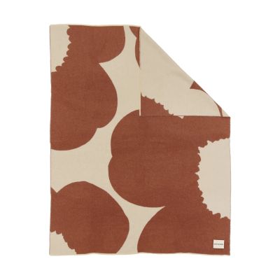 Marimekko Iso Unikko torkkupeitto Off white-kastanja, 130x170 cm