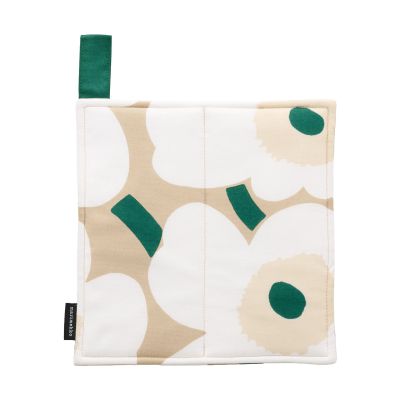Marimekko Pieni Unikko patalappu 21,5x21,5 cm Sand-white-hay-emerald