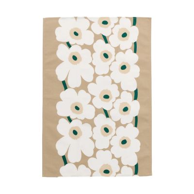 Marimekko Unikko keittiöpyyhe 47 x 70 cm Sand-white-hay-emerald