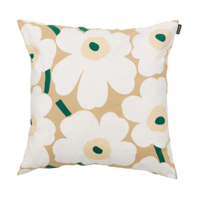 Marimekko Pieni unikko tyynynpäällinen 50x50 cm Sand-white-hay-emerald