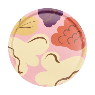 Marimekko Kukasta Kukkaan tarjotin Pink-off white-terracotta-luumu Ø46 cm