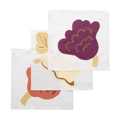 Marimekko Kukasta Kukkaan kangasservetti White-plum-terrac-okra, 3 kpl