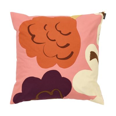 Marimekko Kukasta Kukkaan tyynynpäällinen Pink-off white-luumu-terrakotta, 50x50 cm