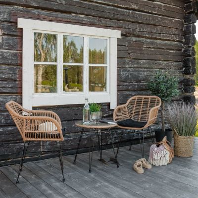 Duo parvekesetti luonnonväri/musta, varastopoisto