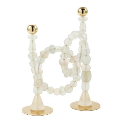 Pols Potten - Beads kynttilänjalka 38 cm valkoinen
