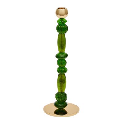 Pols Potten - Beads kynttilänjalka S 34 cm tummanvihreä