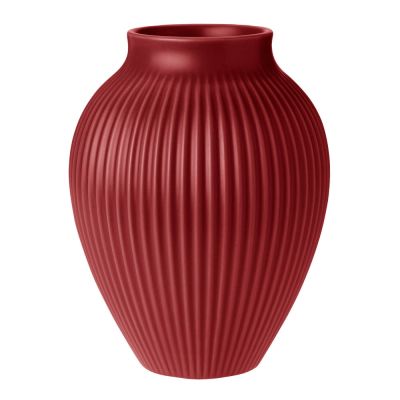 Knabstrup Keramik - Knabstrup maljakko 20 cm ripple-pehmeä kirsikanpunainen