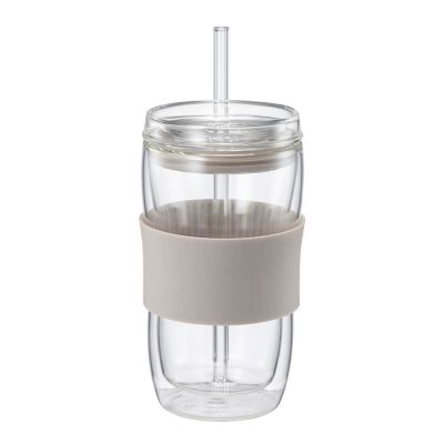 Modern House - Sipster kaksiseinäinen juomalasi 30 cl kirkas lämminharmaa