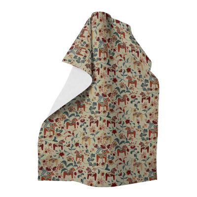 Arvidssons - Leksand mini keittiöpyyhe 47x47 cm beige/punainen