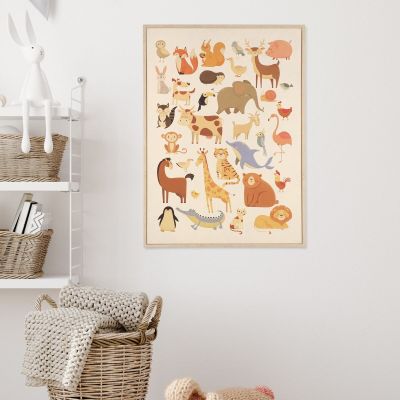 4Living eläimet taulu 50x70 cm puun värisillä kehyksillä | Alk. 24,50 €