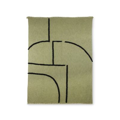 HKliving Pehmeäkudottu viltti 130x170 cm puuvillaa Pistaasi-musta | Alk. 74,95 €