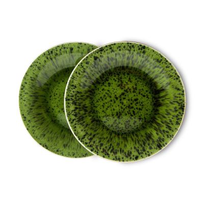 HKliving The Emeralds lautanen 2-pakkaus Ø21,6 cm Vihreä | Alk. 21,00 €