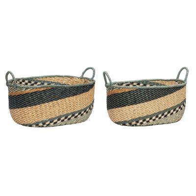 Hübsch Pyöreät korit 2 kpl Musta-vihreä-oranssi-luonto | Alk. 132,90 €