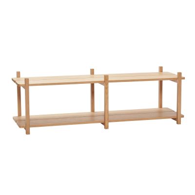 Hübsch Kirjahylly, jossa 2 hyllyä 150x45 cm Koivupuu