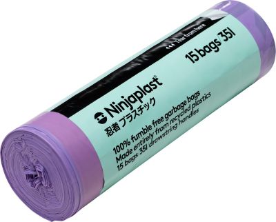 Ninjaplast Jätesäkit narulla 35 l Violetti | Alk. 2,25 €
