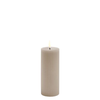Uyuni Lighting LED-kynttilä Räfflat 5,8x15 cm Hiekkakivi | Alk. 24,95 €
