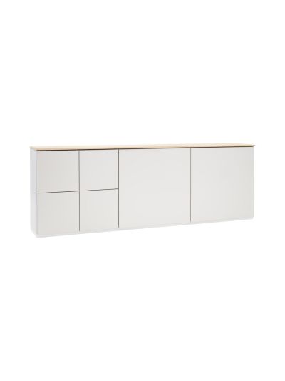 Lundia fuuga - kolmiosainen senkki säätösokkelilla ja tammisella kansitasolla | Alk. 2 239,00 €