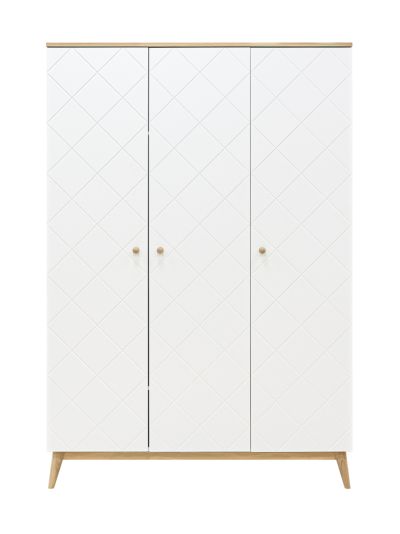 Bopita Paris vaatekaappi, 3-ovinen, valkoinen/tammi | Alk. 1 869,00 €