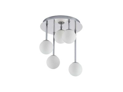 Lindby - Chrissy 5 Kattovalaisin Ø25 Opal/Chrome Lindby | Alk. 104,90 €
