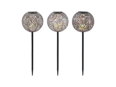 Lindby - Vilani LED Aurinkokenno Puutarhavalaisin 3 pcs. Silver Lindby