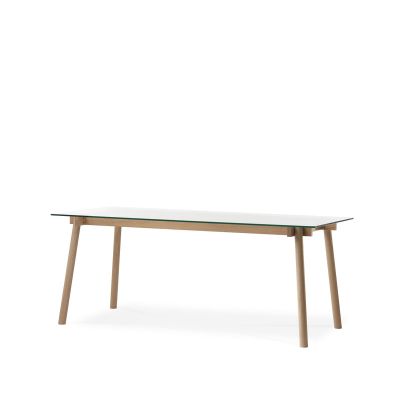 A2 Corners ruokapöytä Tammi valkoöljytty, lasi | Alk. 1 464,30 €