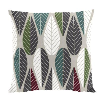 Arvidssons Textil Blader tyynynpäällinen viininpunainen-vihreä-harmaa | Alk. 14,90 €
