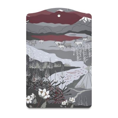 Arvidssons Textil Fjällvandring tarjoiluvati 20 x 30 cm Harmaa-viininpunainen | Alk. 17,85 €