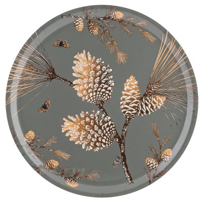 Åry Home Pine Cone -tarjotin Ø 38 cm Moss grey | Alk. 28,00 €