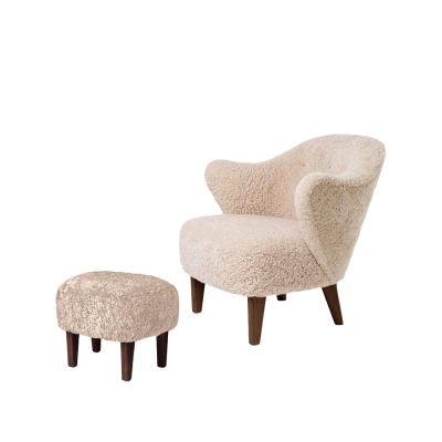 Audo Copenhagen Ingeborg nojatuolipaketti Lampaannahka moonlight, sis. jalkarahin, jalat savutammea | Alk. 6 282,00 €