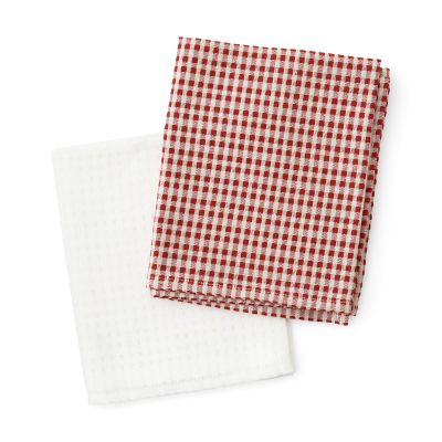 Audo Copenhagen Troides keittiöpyyhe 40 x 67 cm 2-pakkaus Burnt sienna-white | Alk. 17,00 €