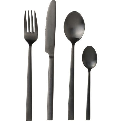 Bitz Ruokailuvälineet, 16 osaa - musta