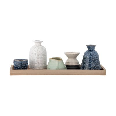Bloomingville Longo tarjotin kynttiläpitimillä 42 cm Blue | Alk. 49,40 €