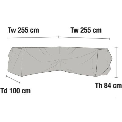 Brafab, Kulmasohvan suojapeite 100 x 255-255 cm harmaa Brafab