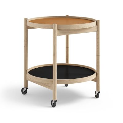 Brdr. Krüger Bølling Tray Table model 50 -rullapöytä Clay, käsittelemätön tammirunko | Alk. 837,00 €
