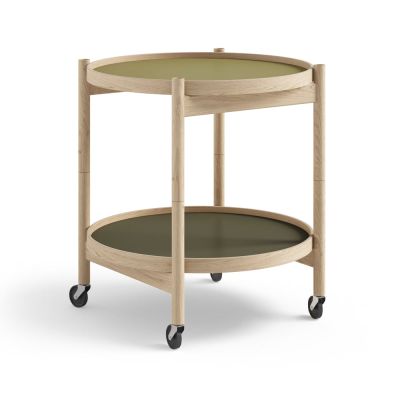 Brdr. Krüger Bølling Tray Table model 50 -rullapöytä Leaf, käsittelemätön tammirunko | Alk. 791,00 €