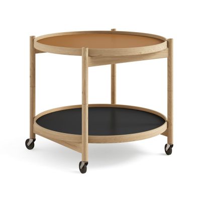 Brdr. Krüger Bølling Tray Table model 60 rullapöytä Clay, öljytty tammirunko | Alk. 1 067,00 €